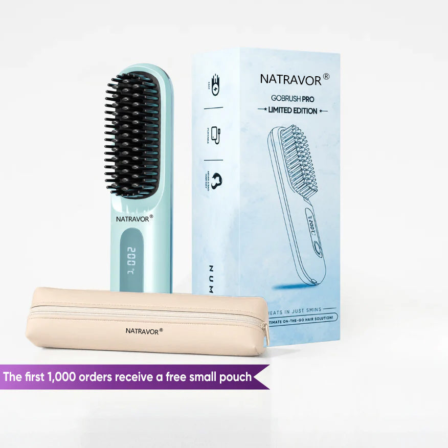Black Compact Portable Heated Comb Straightener - USB Type-C Charge, 3 Heat Modes, Lightweight Wireless Adjustable Tool for Smooth, Frizz-Free Hair (Portable Hair Straightener for Travel)