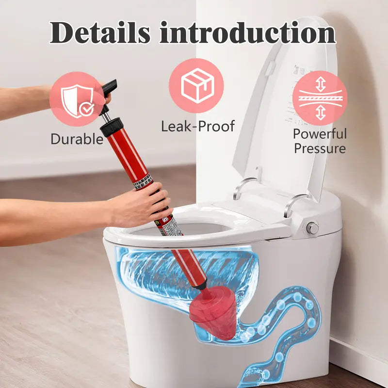 🚽High Pressure DrainCleaner - Powerful Toilet &Sink Clog Remover Tool