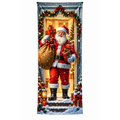 Christmas Door Cover - Stretch Fit Santa & Reindeer Door Decoration with 4-Side Elastic Edges🎅