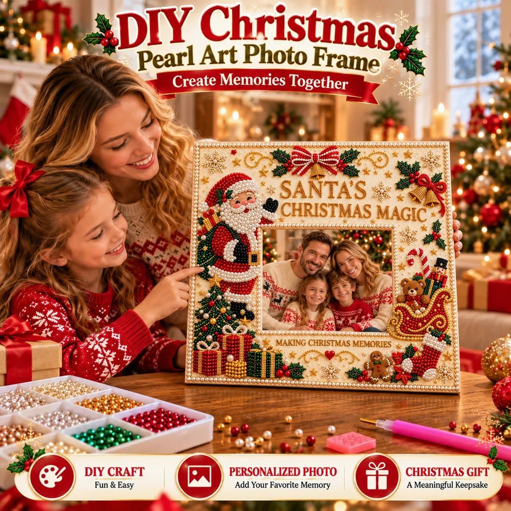 🎄❤️ DIY Christmas Pearl Art Photo Frame – Create Memories Together(📦Buy 2 Free Shipping)