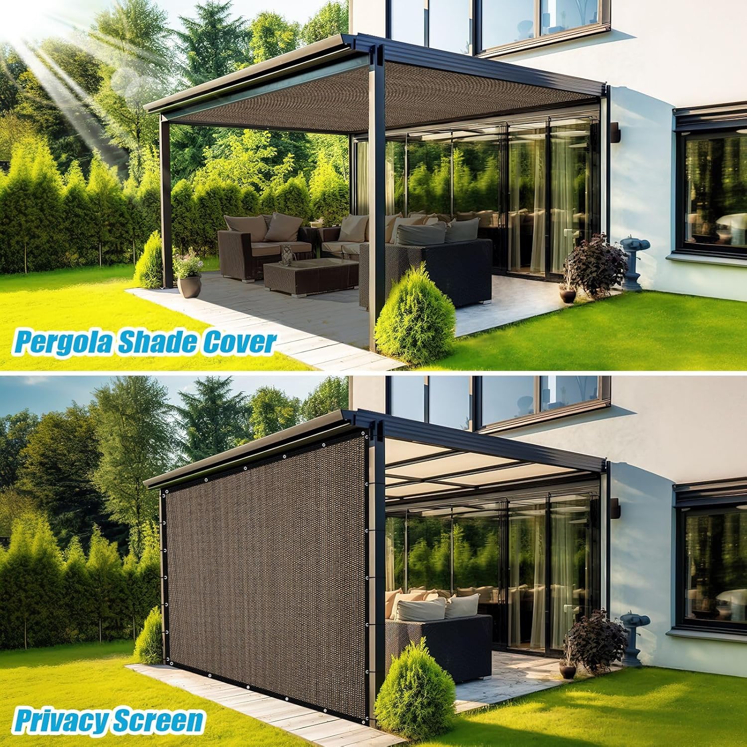 Outdoor courtyard shade net