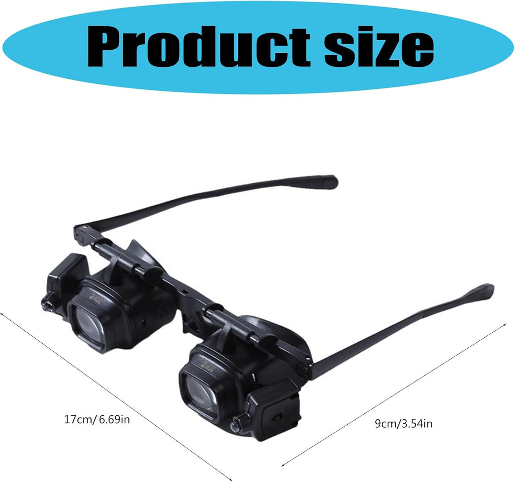 Head-Mounted Magnifier with LED Light