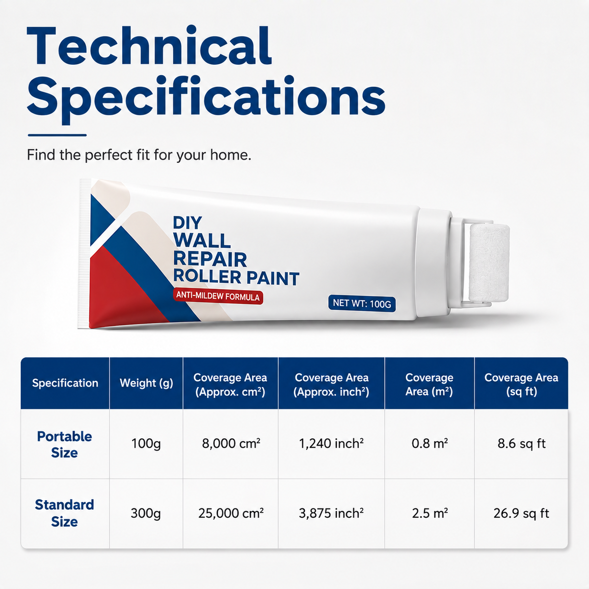 🔥Last Day 50% OFF - Waterproof Wall Repair Paste with Integrated Small Roller Brush