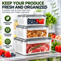 3 Piece Fresh Produce Storage Containers with Ventilated Baskets