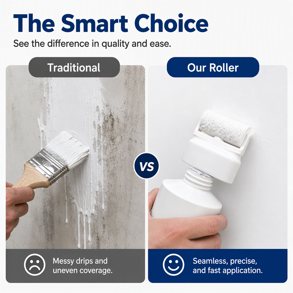 🔥Last Day 50% OFF - Waterproof Wall Repair Paste with Integrated Small Roller Brush