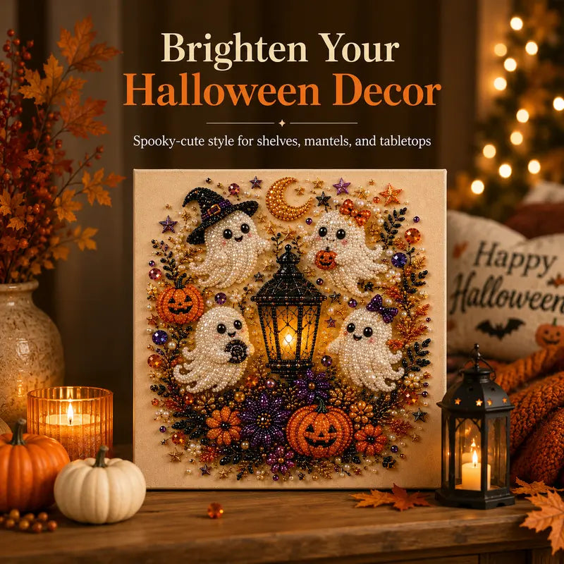 Halloween Pearl Art DIY Kit – Turn Tiny Pearls into Spooky-Cute Magic
