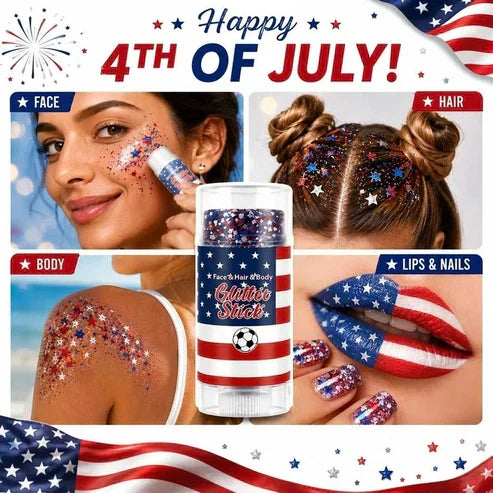 🦅4th of July Glitter Stick✨Red, White & Blue Body & Hair Sparkle.