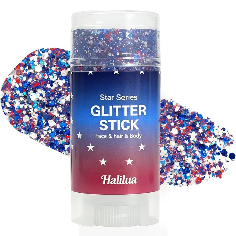 🦅4th of July Glitter Stick✨Red, White & Blue Body & Hair Sparkle.