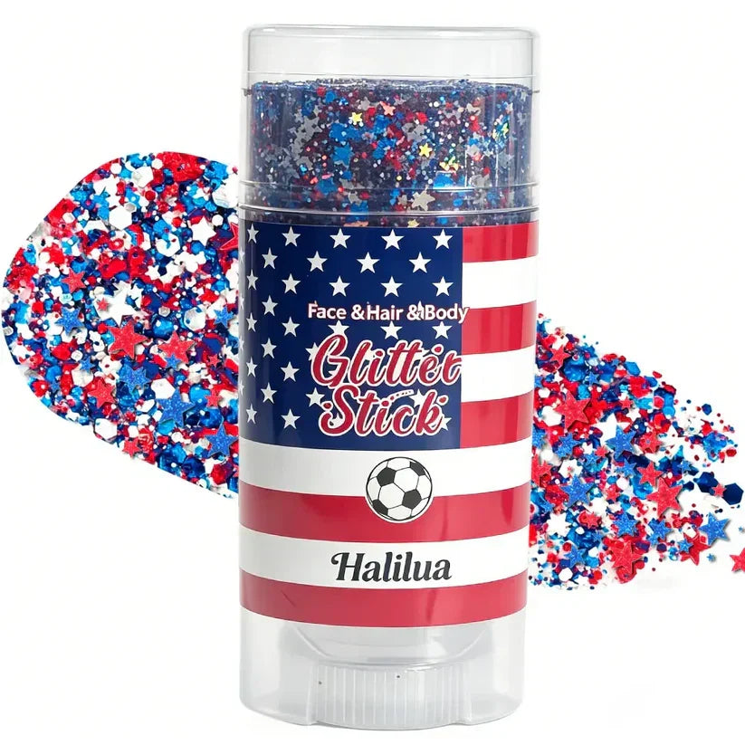 🦅4th of July Glitter Stick✨Red, White & Blue Body & Hair Sparkle.