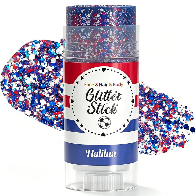 🦅4th of July Glitter Stick✨Red, White & Blue Body & Hair Sparkle.