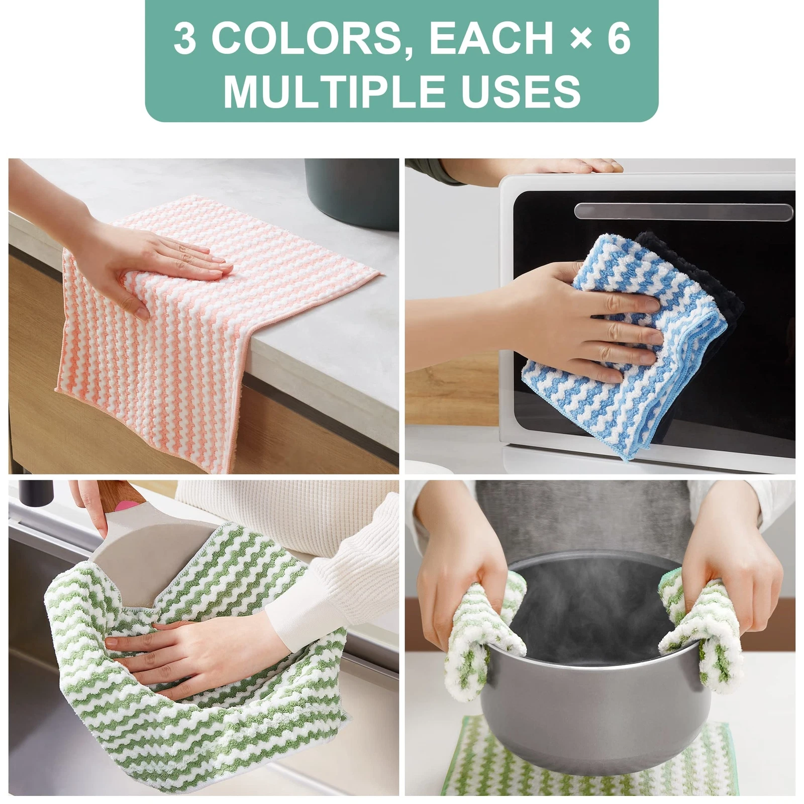 🔥10-Pack Microfiber Cleaning Cloths - Super Absorbent - Multiple Colors