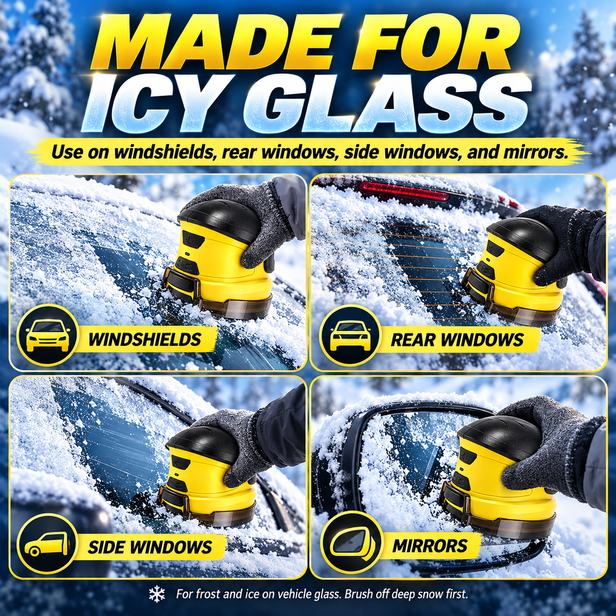 ❄️ Electric Ice Scraper – 1600 RPM Cordless Windshield De-Icer 🚗