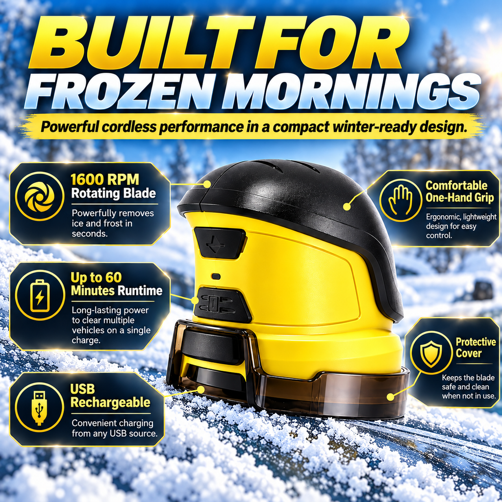 ❄️ Electric Ice Scraper – 1600 RPM Cordless Windshield De-Icer 🚗