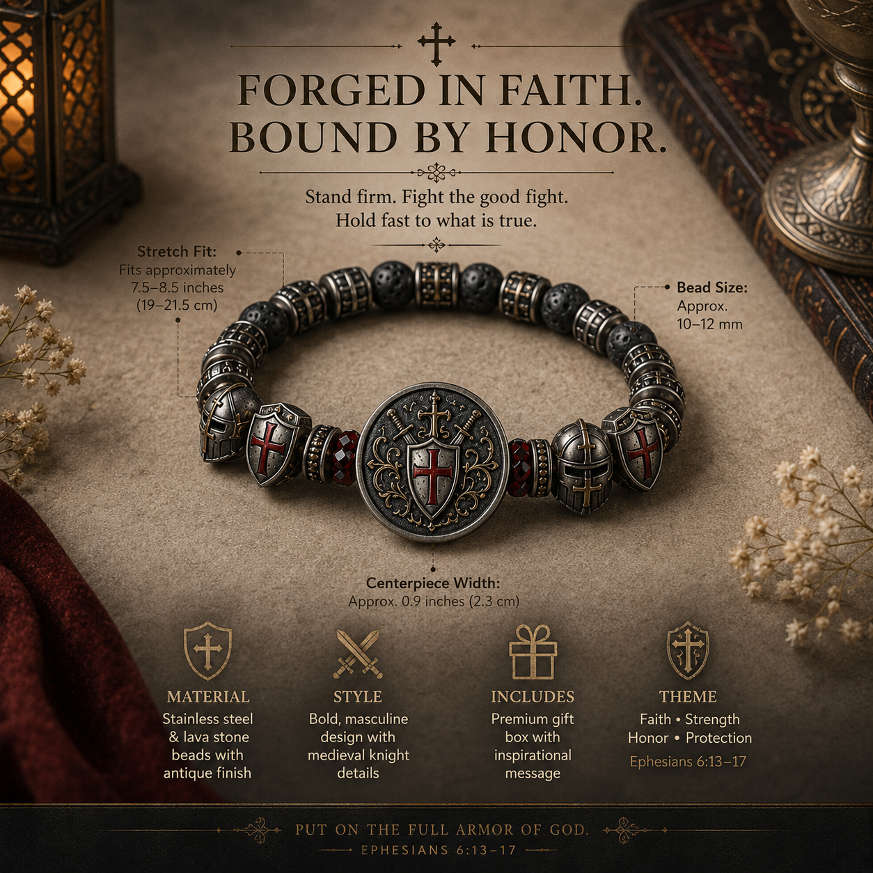 ⚔️ Brotherhood Of Knights Honor Faith Bracelet