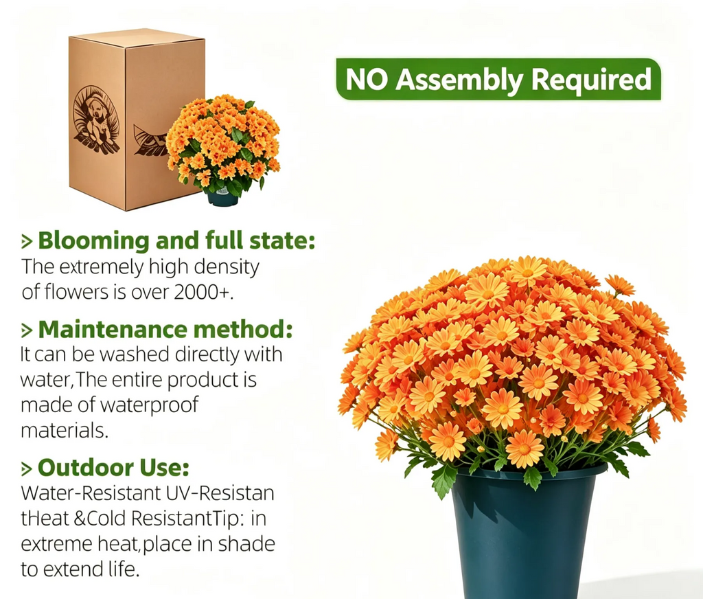 🔥 Limited Stock 49% OFF 🔥 - Artificial Outdoor Mums Flowers - UV resistant, Waterproof, Windproof🌼