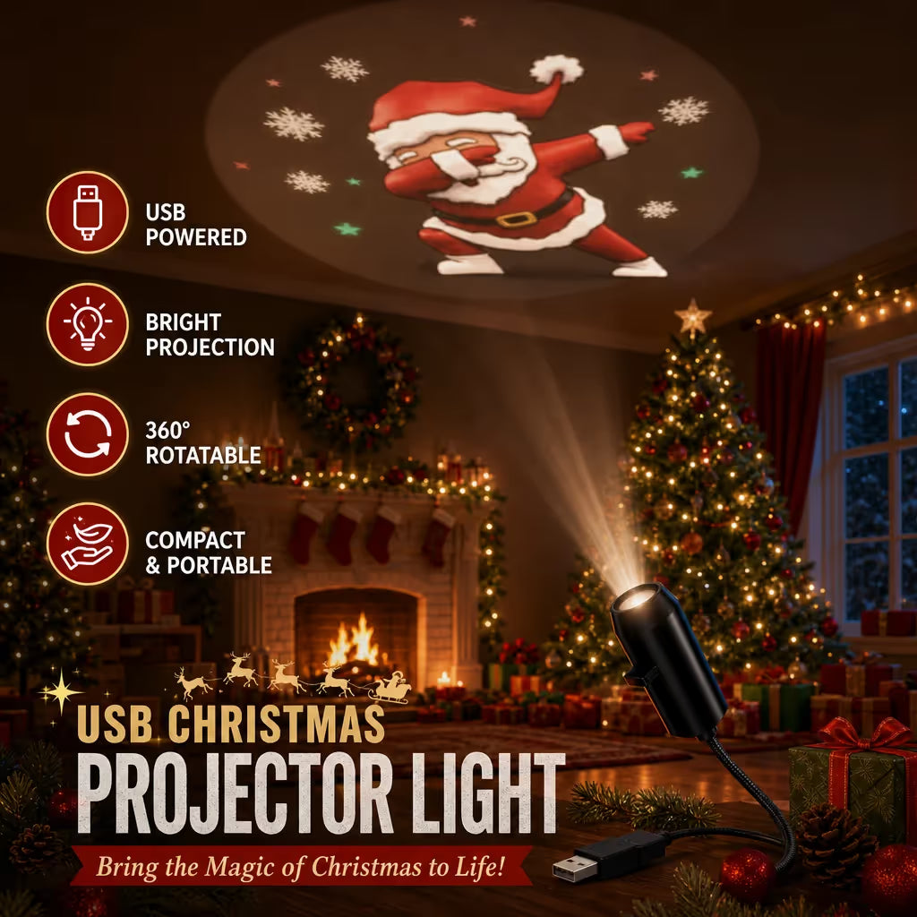 Plug & Play Christmas Projector – 6 or 10 Festive Scenes Fill Your Room With Christmas Magic 🎄✨