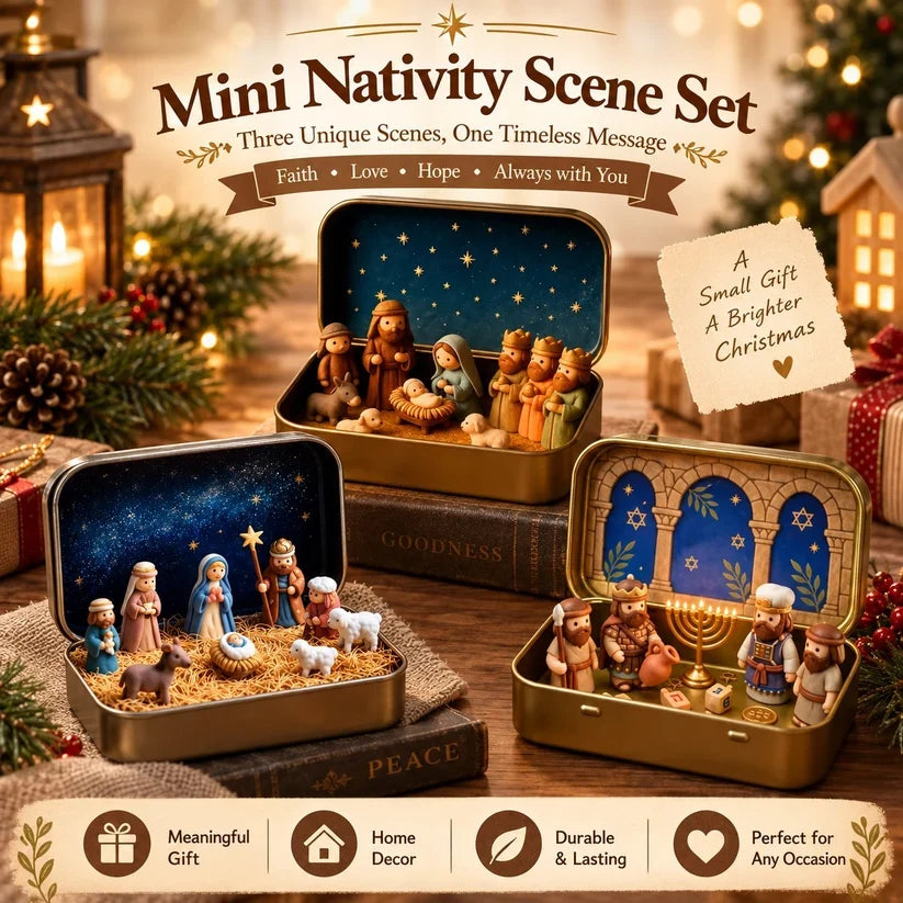 ✨ Mini Nativity Scene Set – A Tiny Christmas Keepsake Full of Faith & Love
