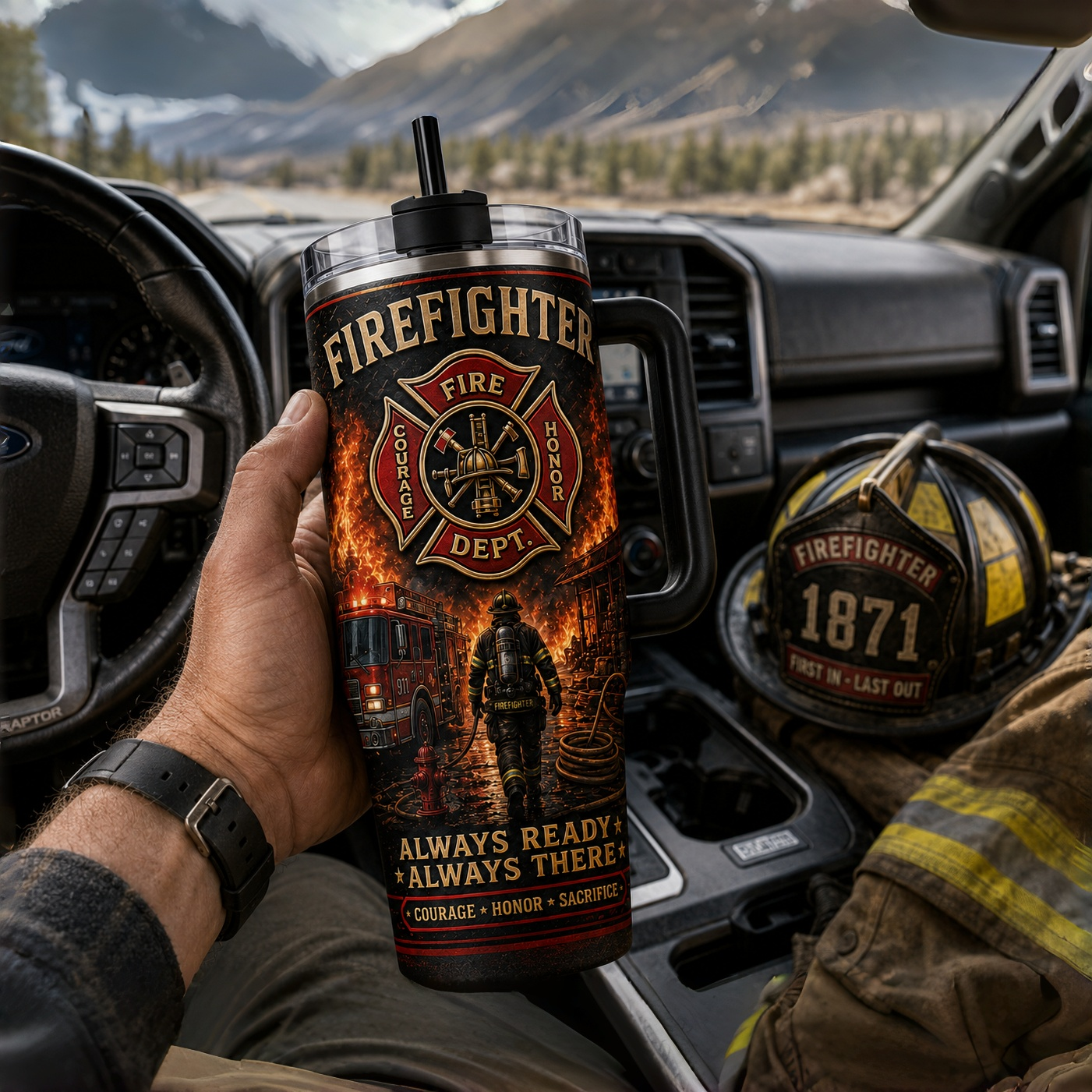 Firefighter Courage Honor Sacrifice Stainless Steel Tumbler -