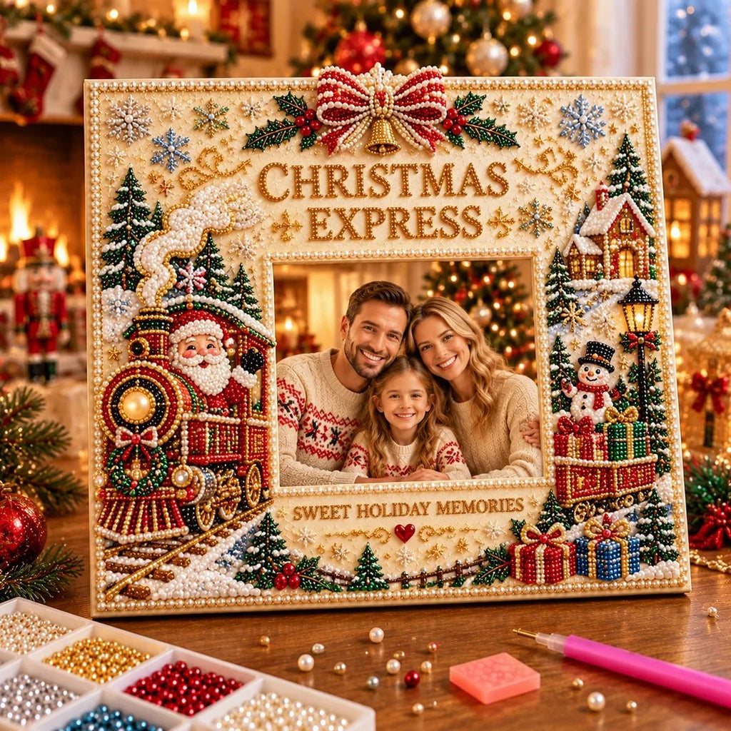🎄❤️ DIY Christmas Pearl Art Photo Frame – Create Memories Together(📦Buy 2 Free Shipping)