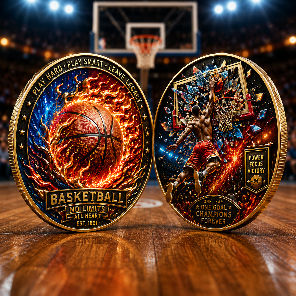 🏀 Basketball Legacy Collector Coin – Fireball & Slam Dunk Edition🏀