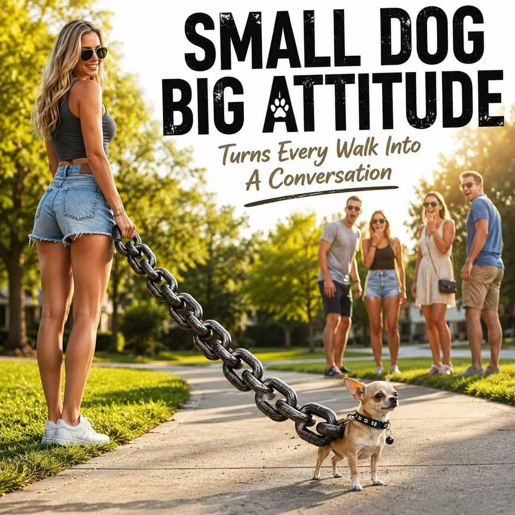 Oversized Chain Dog Leash & Collar Set for Small Dogs - Make Everyday Walks Stand Out