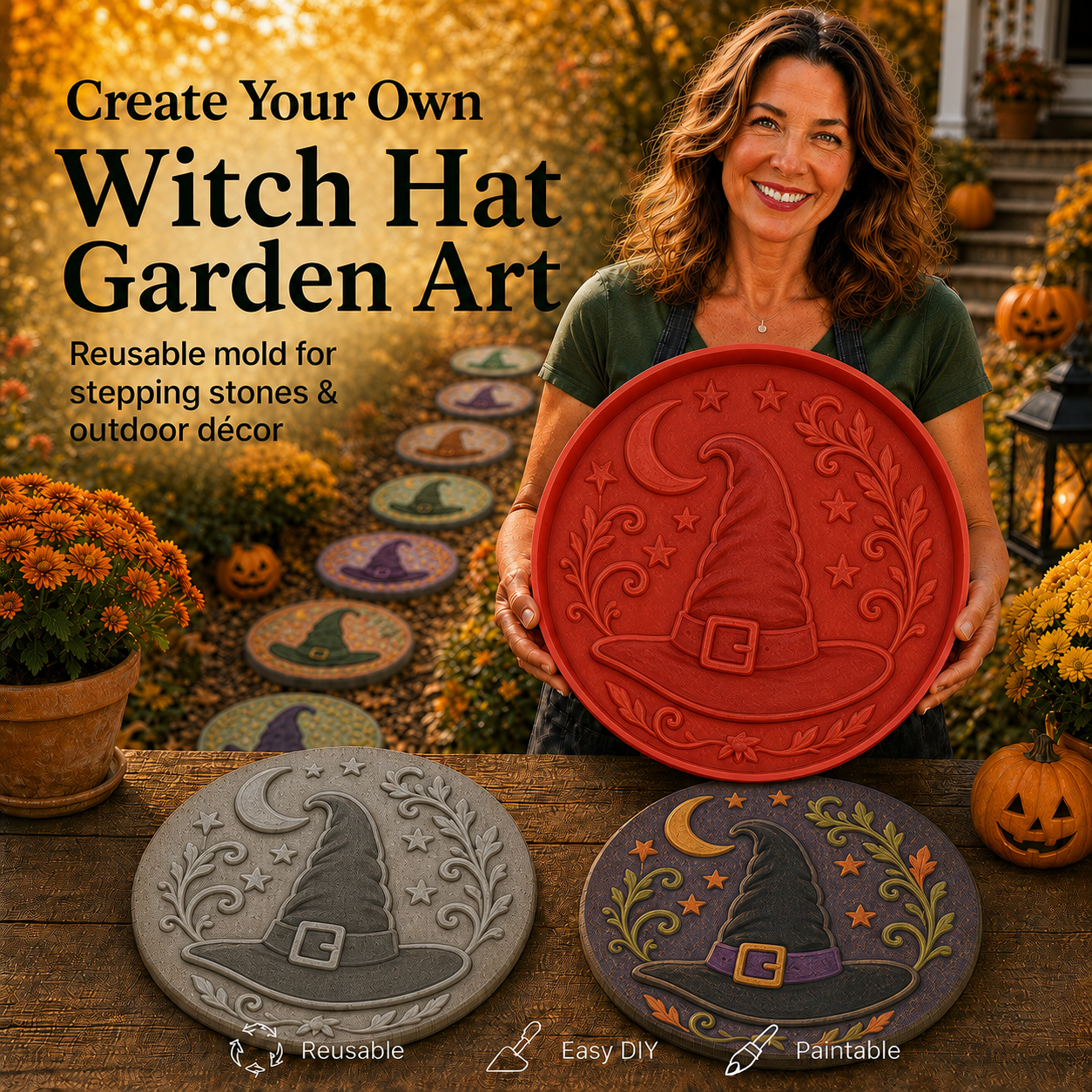 Halloween Garden Stepping Stone Mold