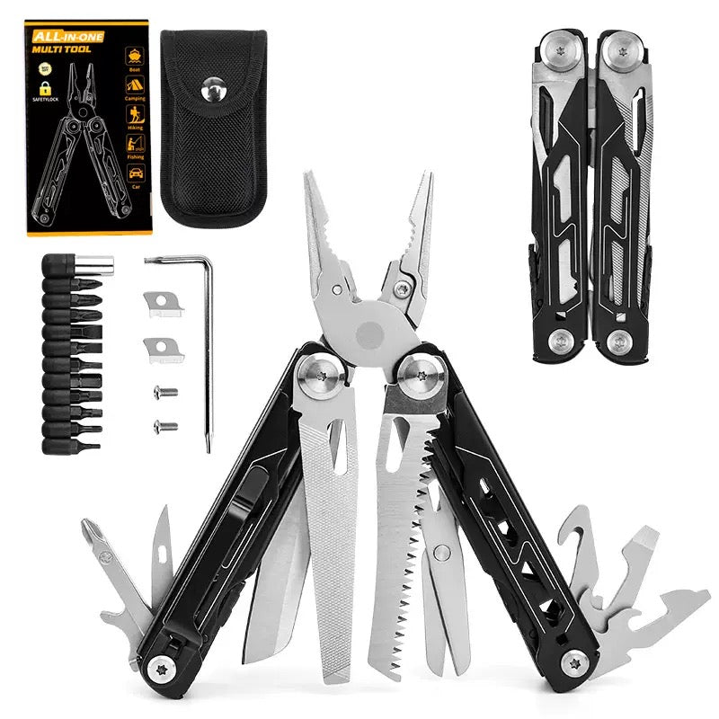 28-in-1 Multitool with Large Scissors | Compact Outdoor Tool for Camping & Repairs