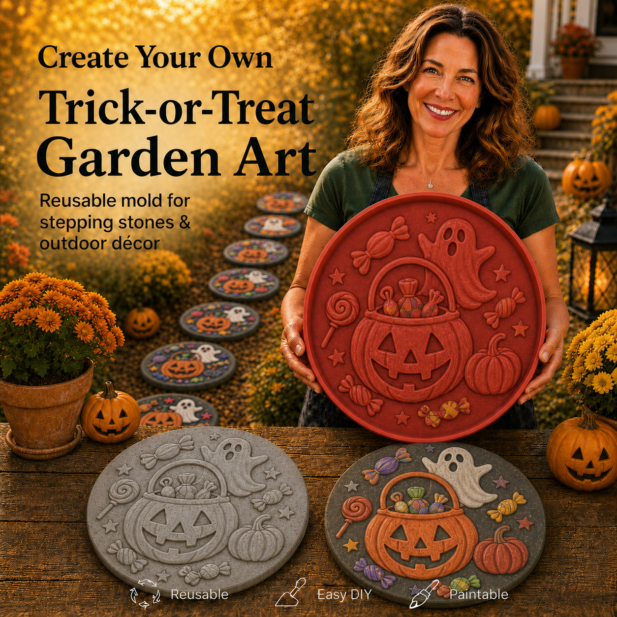 Halloween Garden Stepping Stone Mold