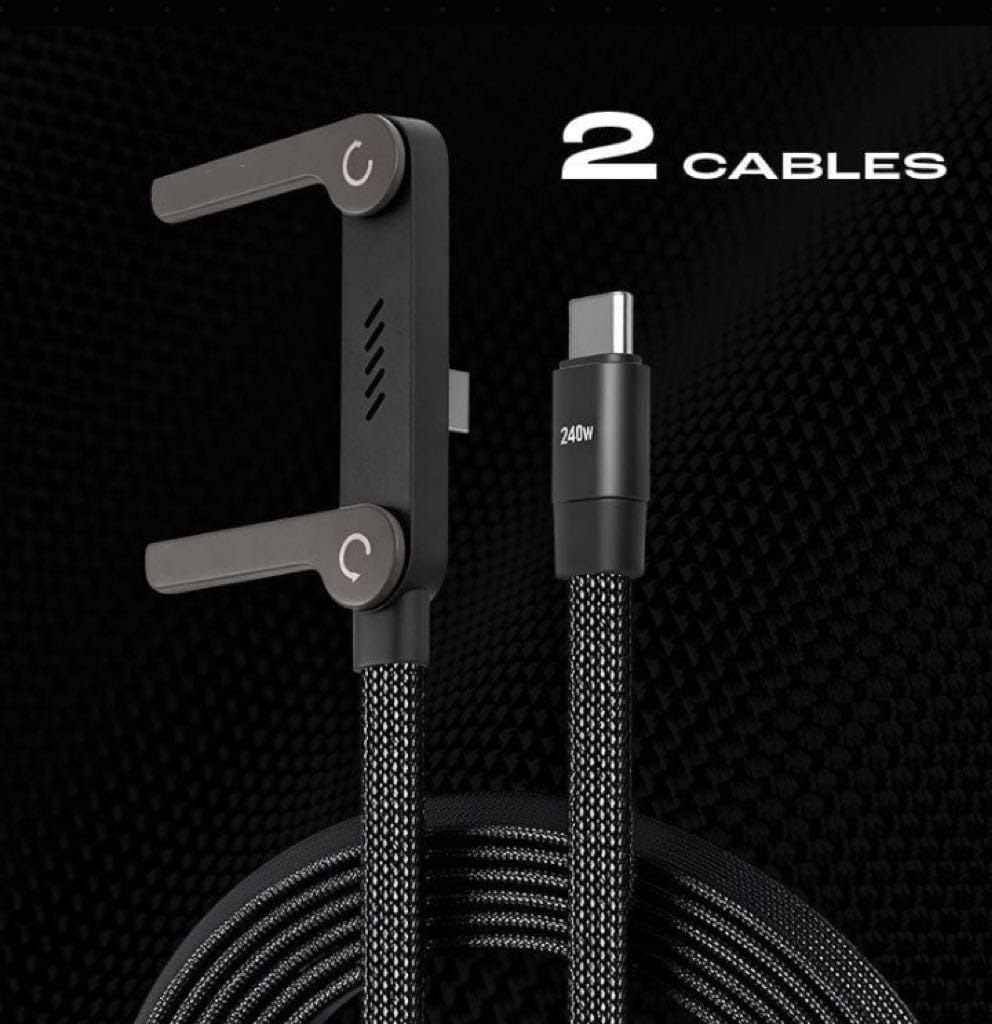 BELLEVERY™-  240W Braided Fast Charge Cable With Built-in Phone Stand