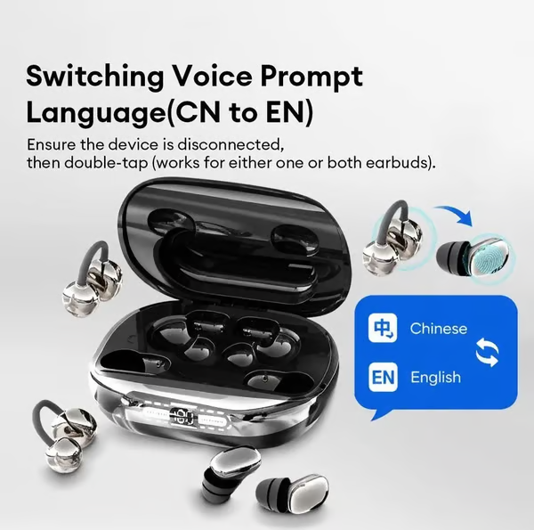 3-in-1 Wireless Earbuds with Power Bank Charging Case | 4 Clip-On & Sleep Earbuds, Noise Cancelling & IPX5 Water Resistant