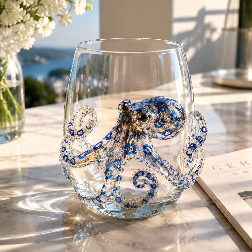 Bring the Ocean to Every Sip with Stunning 3D Artisan Glassware 🌊