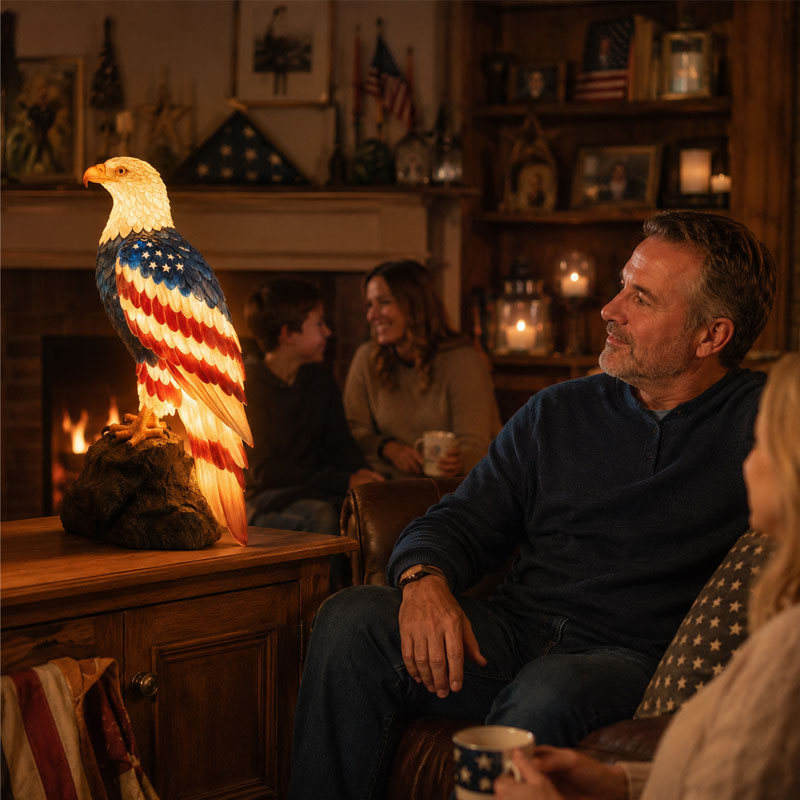 Anniversary Patriotic Bald Eagle Lamp