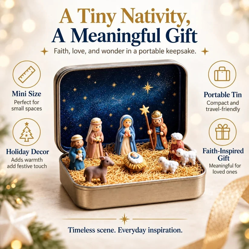 ✨ Mini Nativity Scene Set – A Tiny Christmas Keepsake Full of Faith & Love