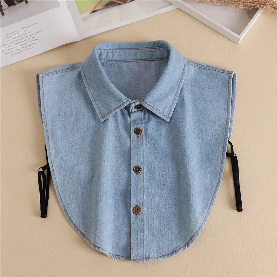 🔥 Denim False Collar – The Ultimate Layering Essential for Women 👕✨