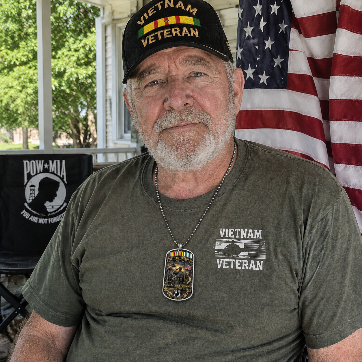 Vietnam Veteran All Gave Some Some Gave All Tribute Dog Tag Necklace
