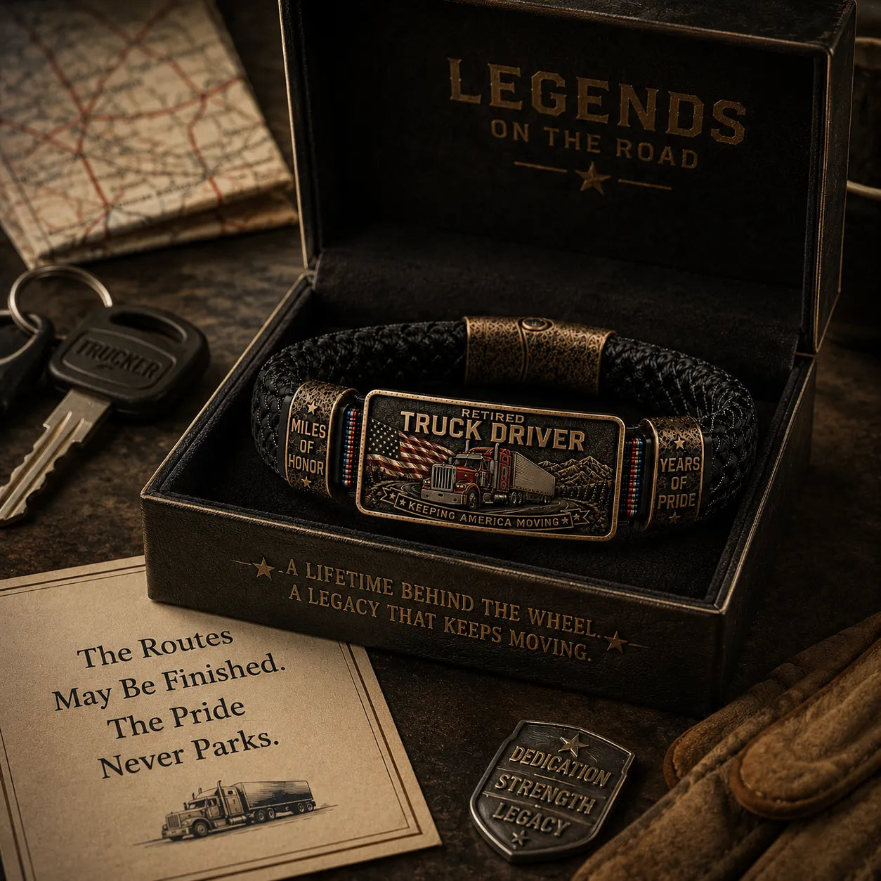 ⭐Retired Truck DriverBracelet - Honor TheMiles.Celebrate The Legacy