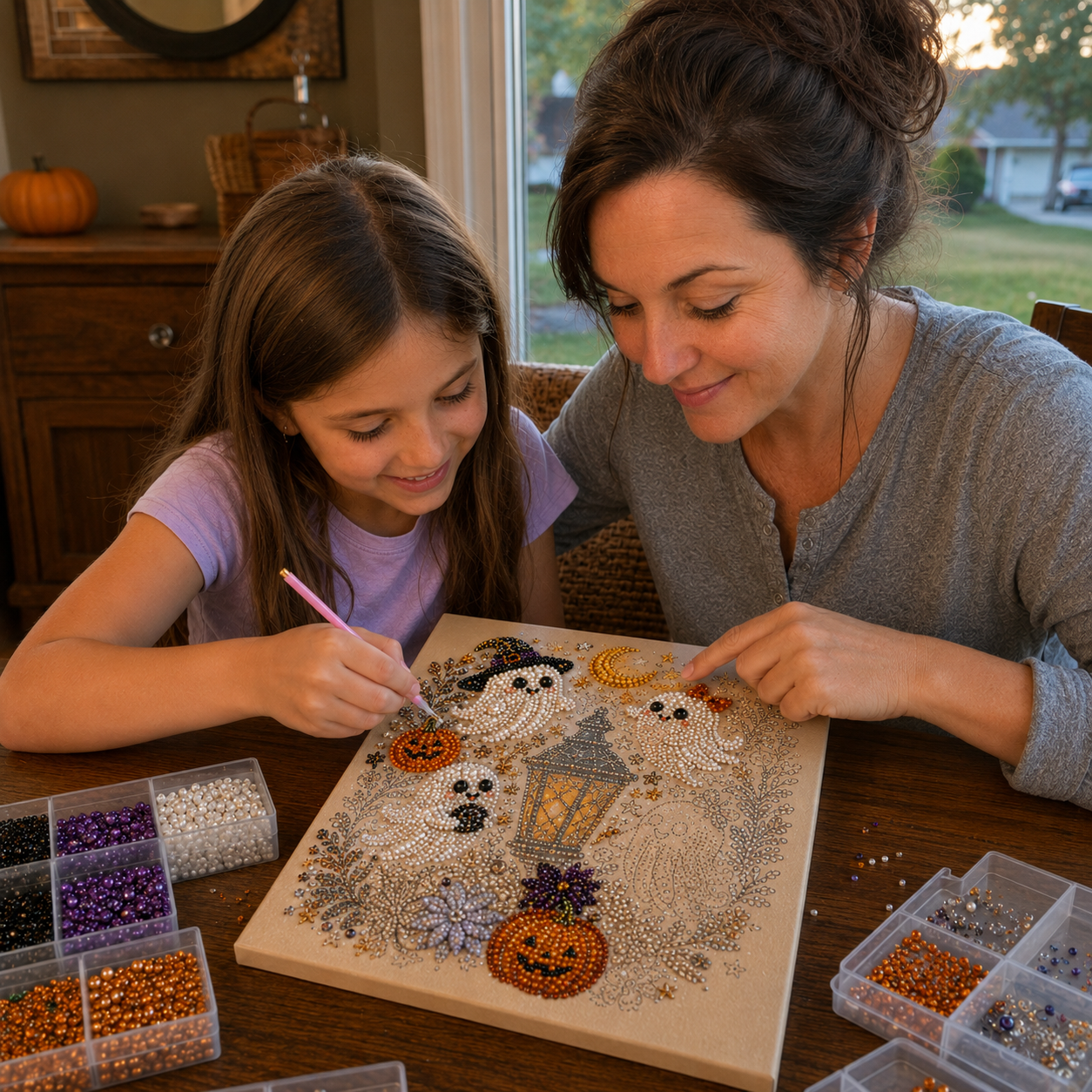 Halloween Pearl Art DIY Kit – Turn Tiny Pearls into Spooky-Cute Magic （BUY 2 FREE SHIPPING)