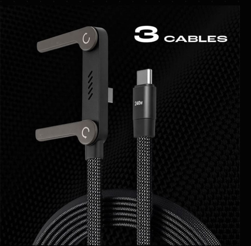 BELLEVERY™-  240W Braided Fast Charge Cable With Built-in Phone Stand