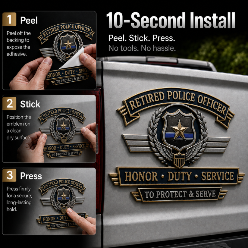 Buy More, Save More🔥 Retired Police Officer Honor Duty Service Metal Car Emblem