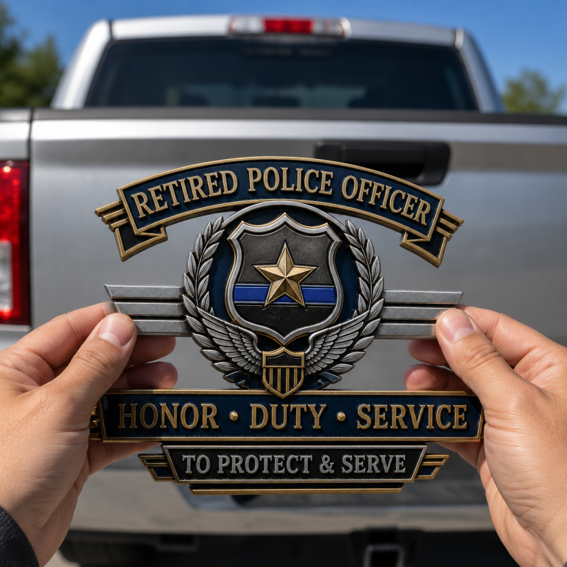 Buy More, Save More🔥 Retired Police Officer Honor Duty Service Metal Car Emblem