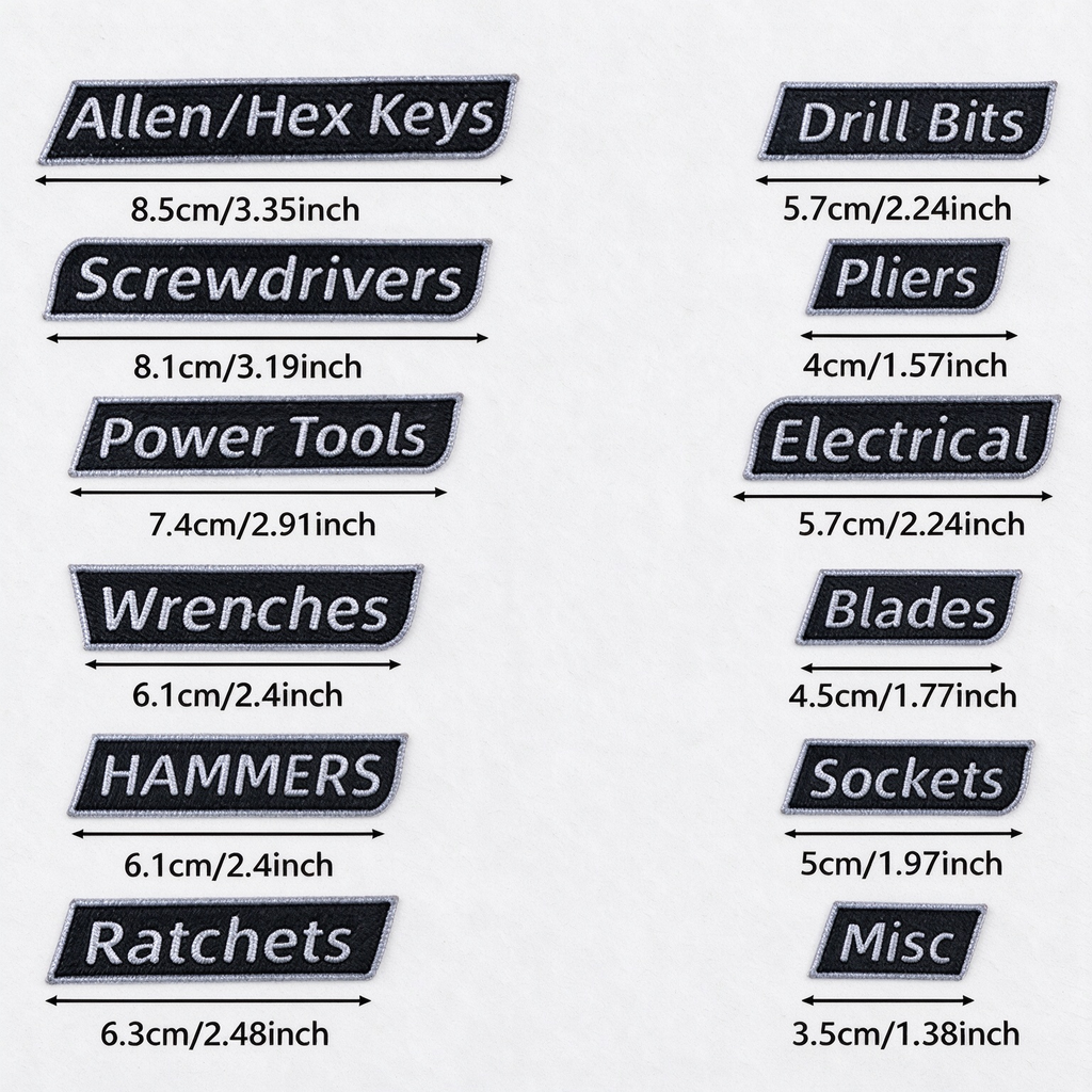 🌟12-Pack Premium Magnetic Rectangular Toolbox Labels