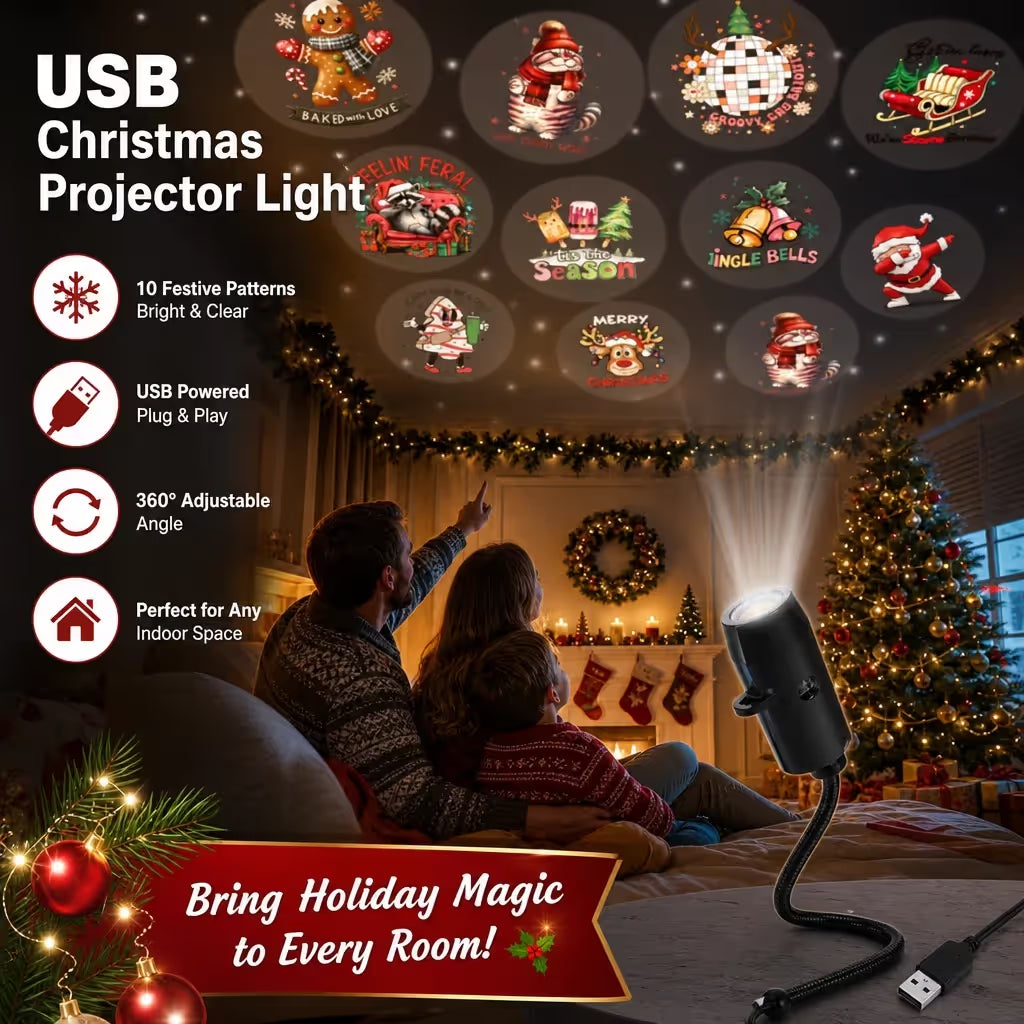 Plug & Play Christmas Projector – 6 or 10 Festive Scenes Fill Your Room With Christmas Magic 🎄✨