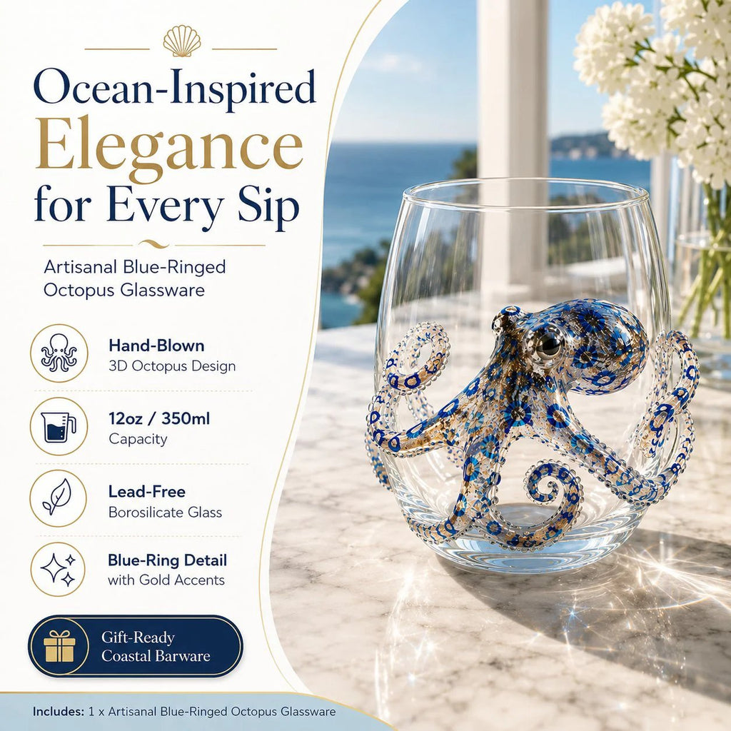 Bring the Ocean to Every Sip with Stunning 3D Artisan Glassware 🌊