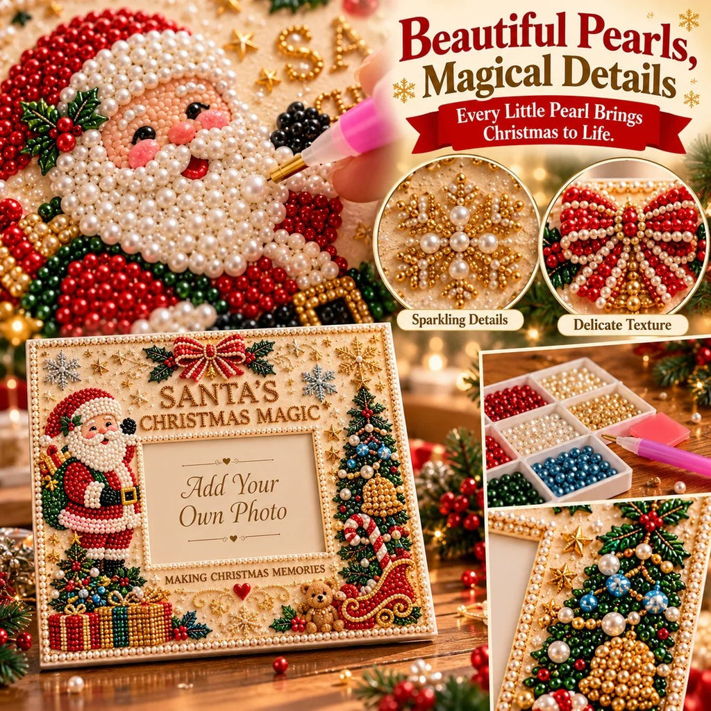 🎄❤️ DIY Christmas Pearl Art Photo Frame – Create Memories Together(📦Buy 2 Free Shipping)