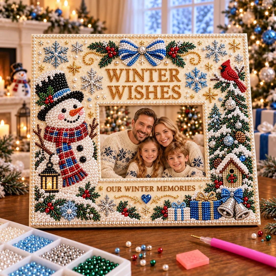 🎄❤️ DIY Christmas Pearl Art Photo Frame – Create Memories Together(📦Buy 2 Free Shipping)