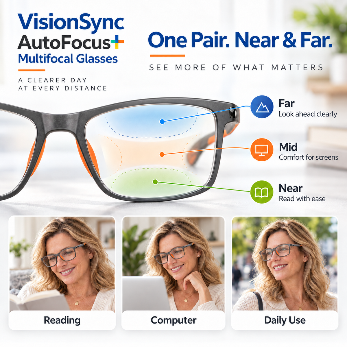 Almost Gone-🔥VisionSync AutoFocus+ Multifocal Glasses
