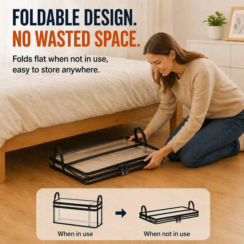 Portable Large Heavy-Duty Thick Plastic Clear Storage Box with Hinged Lid | Home, Travel & Camping