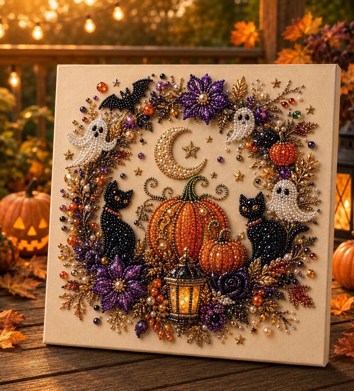 Halloween Pearl Art DIY Kit – Turn Tiny Pearls into Spooky-Cute Magic （BUY 2 FREE SHIPPING)