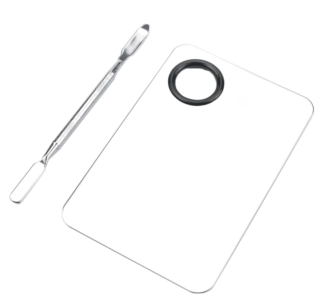 Makeup Mixing Palette, Stainless Steel Makeup Palette, Professional Cosmetic Mixing Makeup Palette Spatula Makeup Artist Tool (Small)