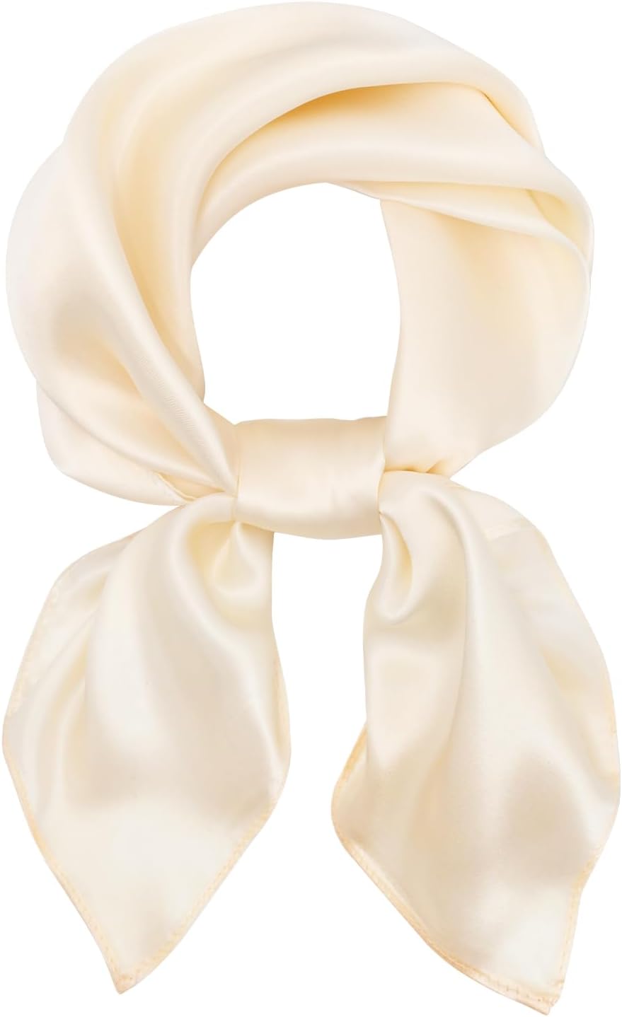 Ciormis 100% Mulberry Silk Scarf-Women's 21''/27''Square Silk Hair Head Scarf Neckerchief with Gift Packaged